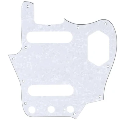Abbildung von Musiclily Pro 10 Löcher 65 60s Vintage Style Pickguard Gitarren Schlagbrett für Fender American Jaguar,4 lagig White Pearl