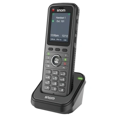 Abbildung von Snom M56 DECT Mobilteil Robustes Festnetztelefon Schnurlos mit 2,4 Farbdisplay, IP67 Schutz, Alarmfunktion &amp; 12h Akkulaufzeit Ideal für Werkstatt Außeneinsatz
