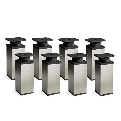 Abbildung von sossai® Möbelfuß Design Möbelfüße, 4er &amp; 8er Set, höhenverstellbar MFV1, Farbe: Inox, (8 St), Inox