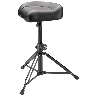Abbildung von K&amp;M 14055 Drummersitz Nick Schwarz Stahl, Kunstleder Ergonomischer Hocker für Schlagzeuger großer Sitz, klappbar