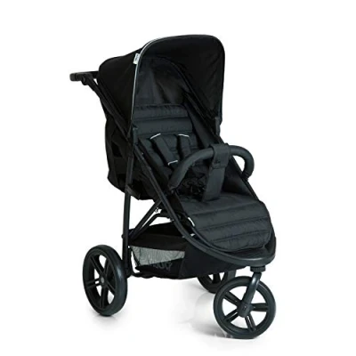 Abbildung von hauck Buggy Rapid 3, für Kinder bis 22 kg, Klein Zusammenklappbar, mit Schlaffunktion ab Geburt, Höhenverstellbarer Schieber, Großer Korb 3 Kunststoff Reifen (Caviar/Black)
