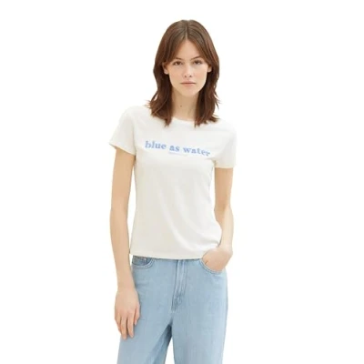 Abbildung von TOM Tailor Denim Tshirt print, Damen, Größe: Medium, Gardenia white