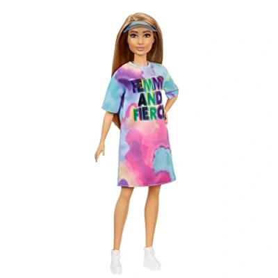 Abbildung von Mattel® Anziehpuppe Mattel FBR37, GRB51 Barbie Fashionistas Puppe im Tie Dye Kleid