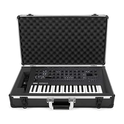 Abbildung von Analog Cases UNISON Case für Korg Minilogue/Minilogue XD oder vergleichbare Synthesizer (Transportkoffer, Eckschutz aus Aluminium, gepolsterter Deckel mit Tragegriff), Schwarz