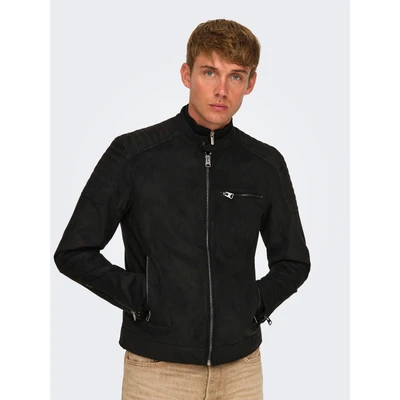 Abbildung von Only &amp; Sons Onsgus Racer OTW Kunstlederjacke, Herren, Größe: Large, Black