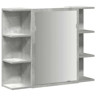 Abbildung von vidaXL Badezimmerspiegelschrank Bad Spiegelschrank Betongrau 80x20,5x64 cm Holzwerkstoff (1 St)