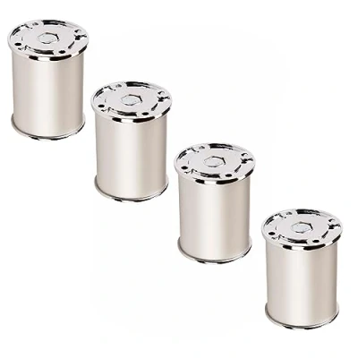 Abbildung von SOTECH 4er Set Möbelfüße RADO (Höhe 60 mm, Ø 50 Aluminium/Chrom poliert) höhenverstellbare Stützfüße