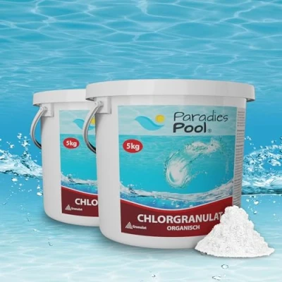 Abbildung von Paradies Pool 10 kg Chlor Granulat Desinfektion für Pool, schnell löslich, Qualität aus Europa
