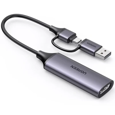 Abbildung von UGREEN Video Capture Card, 4K HDMI auf USB C/A 1080P Grabber für Gaming, Rekorder, Livestreaming, kompatibel mit Switch PS5 PS4 Xbox TV Stick Camera Laptop iPad Mac Handy