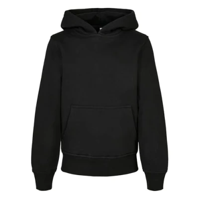 Abbildung von Build Your Brand Unisex Kinder Organic Basic Kids Hoody Kapuzenpullover, black, 122 128