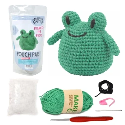Abbildung von Crochet Kit Pouch Pals Franco The Frog