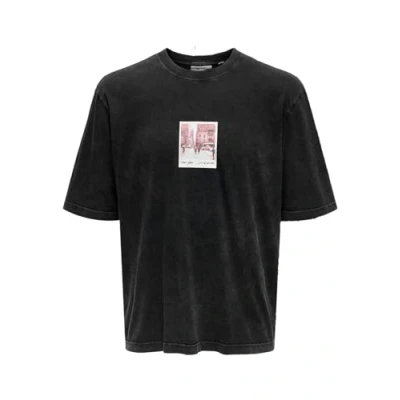 Abbildung von Only &amp; Sons Onsray TEE Tshirt print, Herren, Größe: Large, Black