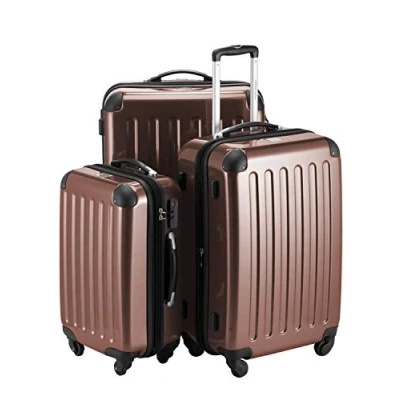 Abbildung von HAUPTSTADTKOFFER Alex 3er Kofferset, Trolley Set, Rollkoffer, Reisekoffer, (S, M &amp; L), Braun