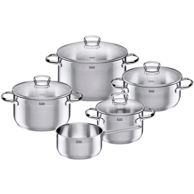 Abbildung von Silit Topf Set &quot;Toskana&quot;, Edelstahl 18/10, (Set, 9 tlg., Bratentopf Ø 20 cm, Fleischtopf 16/20/24 Stielkasserolle 16 cm), Induktion