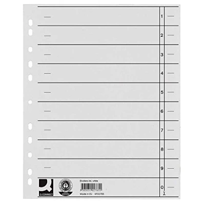 Abbildung von Connect Trennblätter A4 230g/qm durchgefärbt weiß VE=100 Stück