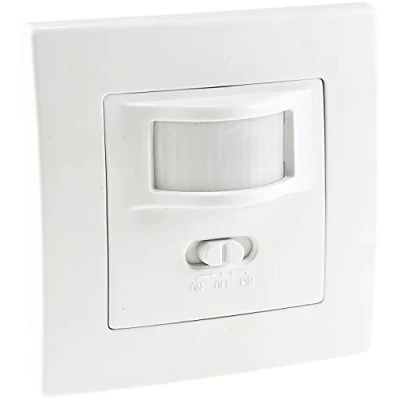 Abbildung von ChiliTec Bewegungsmelder 160 Unterputz Wand Montage Schaltet ab 1Watt 9m Reichweite 230V 2 Draht Technik Ersetzt einen Lichtschalter Weiß