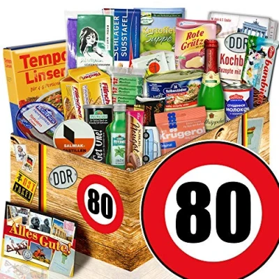 Abbildung von Ossi Paket/Geschenkset Spezialitäten / 80 Geburtstag/Geschenk Opa