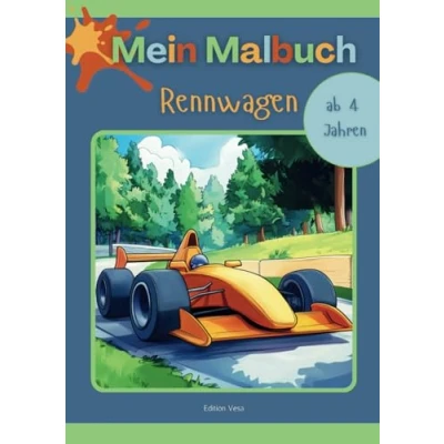 Abbildung von Mein Malbuch : Rennwagen: Rennautos, Sportwagen &amp; coole Rennfahrer zum kreativen Ausmalen I Das Motorsport Auto Malheft für Jungen Mädchen ab 4 Jahren Geschenk Kinder Geburtstage