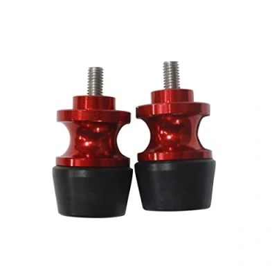 Abbildung von LongGreat CNC Aluminium Ständeraufnahme Bobbins 2 stücke 6mm Motorrad Schwinge Sliders Spulen Ständer Schraube Für Aprilia RS660 RSV4 Tuono660 SR50 SX125 RS125 Tuono v4 RS4 125 (Rot)