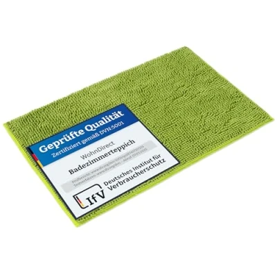Abbildung von WohnDirect Badematte 70 x 120 cm Grün rutschfest &amp; Waschbar Badezimmerteppich zum Set kombinierbar, Badvorleger, WC Garnitur, Badteppich