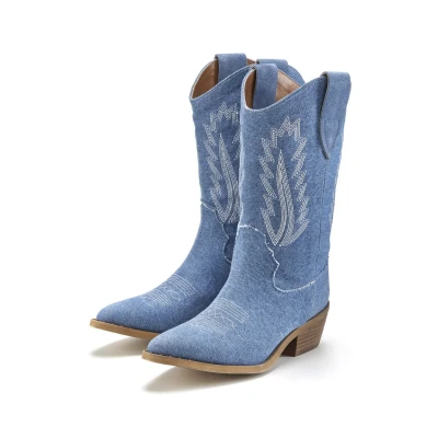 Abbildung von Lascana Cowboy/Bikerboot, Damen, Größe: 41, Denimblau Schuhe
