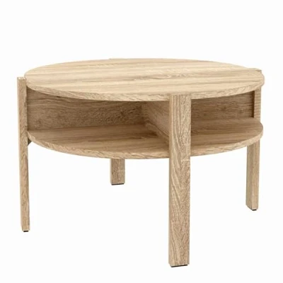 Abbildung von DEINE TANTE EMMA CFTT5024 D30 Tobago Sonoma Eiche Sägerau Couchtisch Beistelltisch Wohnzimmertisch rund 74 cm