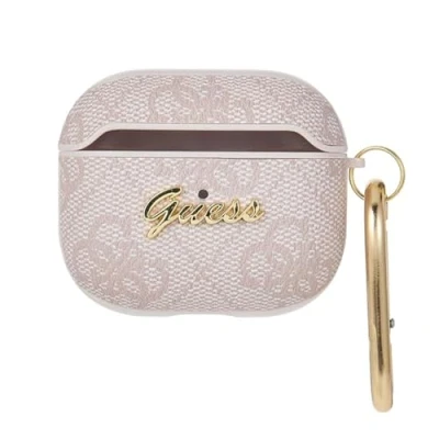 Abbildung von Guess GUA34GSMP Hülle für AirPods 3 rosa 4G Script Metal Collection FEA3SILRE