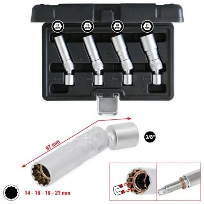 Abbildung von KS TOOLS 517.1145 Steckschlüsselsatz, Zündkerze magnetisch 10 (3/8&quot;)mm (Zoll)