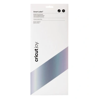 Abbildung von Cricut Joy Smart Label Beschreibbares Vinyl (Permanent) Silber 4 Blätter 14cm x 33cm (5,5&quot; 13&quot;) Für