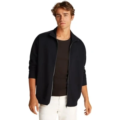 Abbildung von Calvin Klein Jeans LOGO TAPE ZIP Through Sweatjacke, Herren, Größe: Large, Black