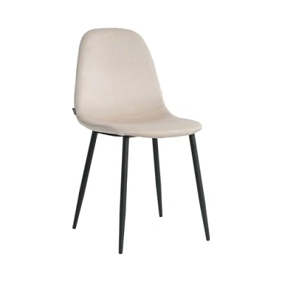 Abbildung von Mevsim Store Esszimmerstuhl Creme 100% Samt Luxuriöse Samtbezug Elegantes Design Komfortabler Wohnzimmersessel Edelstahl Küchenstuhl