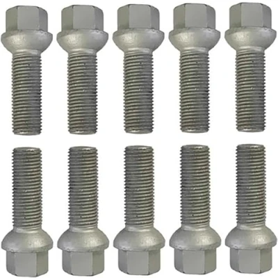 Abbildung von 10 Radschrauben Radbolzen silber Kugelbund R14 M14x1,5 33mm