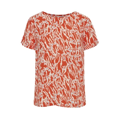Abbildung von ICHI Ihvera SS14 Bluse, Damen, Größe: 34, Mandarin red