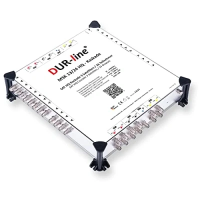 Abbildung von DUR line MSK 13/24 HQ Multischalter Kaskade Für 3 Satelliten und 24 Teilnehmern/TV (erweiterbar) Made in Germany Matrix Multiswitch [DVB S/S2/T/T2 Digital, HDTV, FullHD, 4K, 8K, UHD, 3D, Sky]