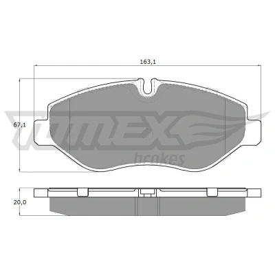 Abbildung von TOMEX brakes TX 15 86 Bremsbelagsatz Vorderachse für Verschleißwarnanzeiger vorbereitet IVECO: Daily 6 Pritsche/Fahrgestell, Kastenwagen