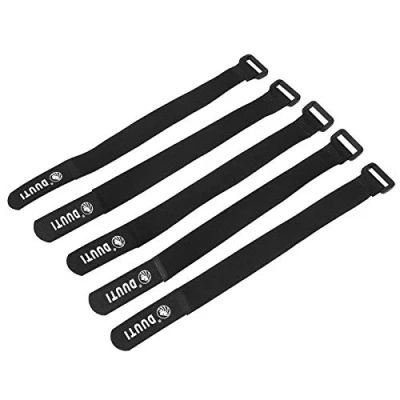 Abbildung von Klett Befestigung Rahmen Fahrrad, 5er Set Fahrrad Befestigungs Bügel Nylon mit Klettverschluss Band für von Fahrradpumpe Taschenlampe(Schwarz)