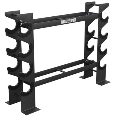 Abbildung von GORILLA SPORTS Kurzhantelständer Hantelablage, Dumbbell Rack, Kurzhantelständer, Kurzhantelablage, (8 Ablagen, 2 Ebenen, bis 300 kg, aus Stahl, Robust, Schwarz, 1 St)