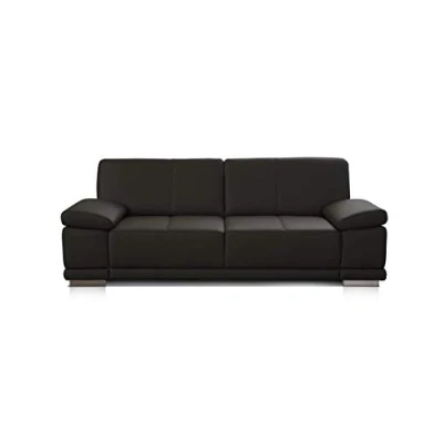 Abbildung von CAVADORE 3 Sitzer Sofa Corianne / Echtledercouch im modernen Design Mit Armteilverstellung 217 x 80 99 Echtleder dunkelbraun