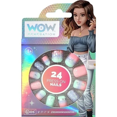 Abbildung von Selbstklebende Fingernägel Set (24 Stück), WOW Generation
