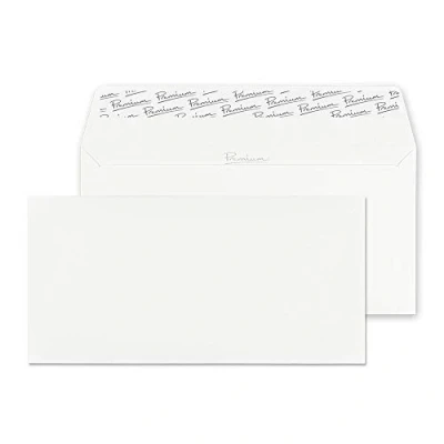 Abbildung von Blake Premium Business 37255 Briefumschläge Haftklebung Brilliant Weiß Wove DL 110 x 220 mm 120 g/m² 50 Stück
