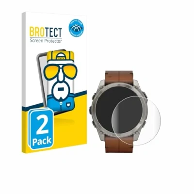 Abbildung von BROTECT 2 Stück Full Cover Schutzfolie für Garmin Fenix 8 AMOLED (51 mm) Screen Displayschutz Folie [3D Curved, Kristall Klar]