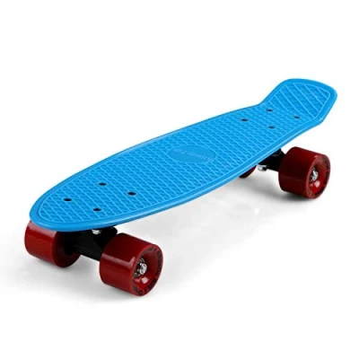 Abbildung von Monzana Skateboard ohne LED Rollen, 22 Zoll ABEC 7 Retro Pennyboard 100kg belastbar