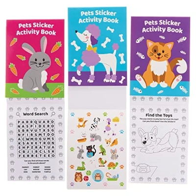 Abbildung von Baker Ross FX698 Haustiere Sticker Aktivitätsbücher 8er Packung, Bücher Partytütenfüller für Kinder