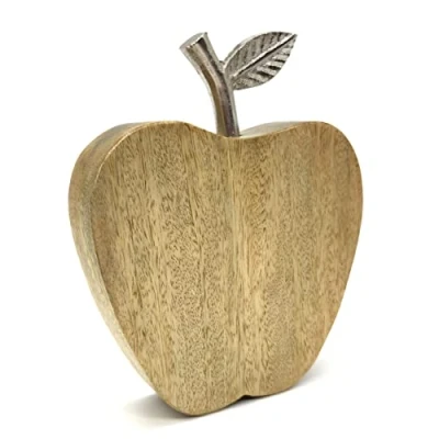 Abbildung von DARO DEKO Holz Apfel stehend 16 x 20cm Natur braun