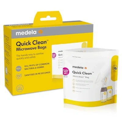 Abbildung von Medela Quick Clean Mikrowellenbeutel Schnelle und bequeme Reinigung von Milchpumpen Stillzubehör Wiederverwendbar 5er Pack
