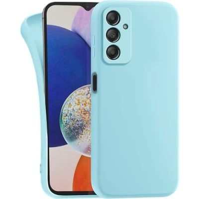 Abbildung von MyGadget Hülle für Samsung Galaxy A14 5G robuste Silikon Schutzhülle TPU Case Slim Silikonhülle Back Cover Kratzfest Handyhülle Matt Hellblau
