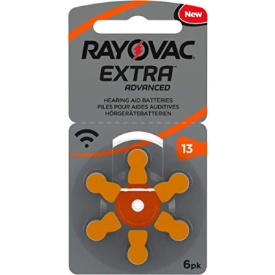 Abbildung von 30 Stück (5 Blister) Rayovac Typ 13 Hörgerätebatterie Zinc Air P13 PR48 ZL2 mit 2 LUXTOR® Reinigungstücher für Hörgeräte und Otoplastiken