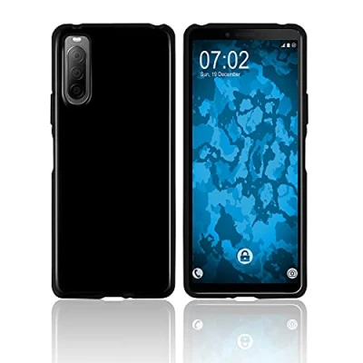 Abbildung von PhoneNatic Case kompatibel mit Sony Xperia 10 II schwarz Silikon Hülle transparent