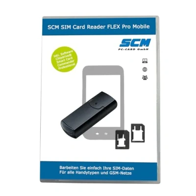 Abbildung von SIM Card Reader Flex Kartenleser schwarz uTrust Token plus Software um Daten auf der GSM Karte am PC zu bearbeiten