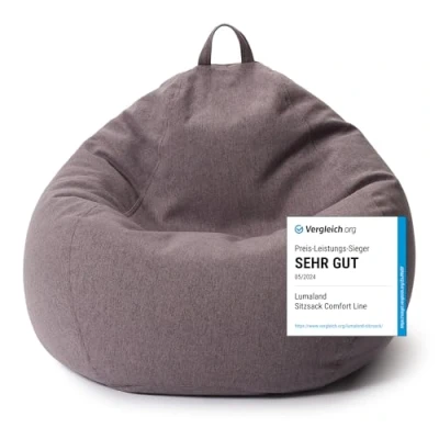 Abbildung von Lumaland Sitzsack XL 70x80x50cm 120L Volumen, Sitzkissen Bean Bag Lounge Gaming waschbar